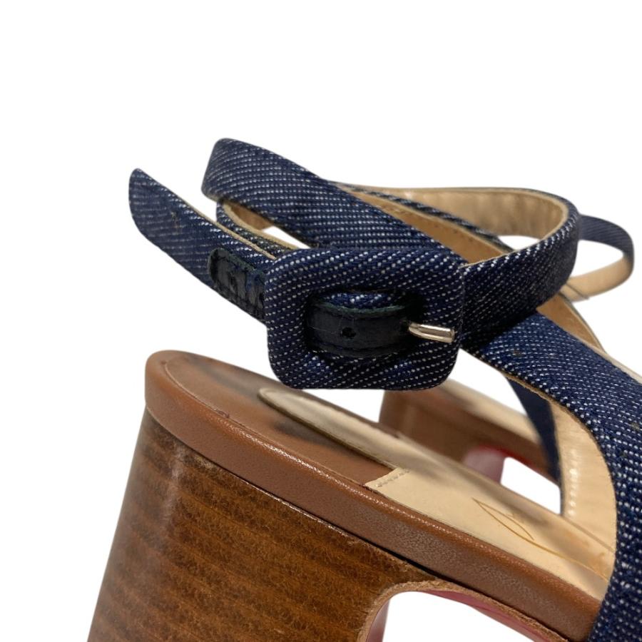 クリスチャンルブタン アンクルストラップ　パンプス　スエード　ブラック　23.5 Christian Louboutin（クリスチャンルブタン） 未使用 チャンキー
