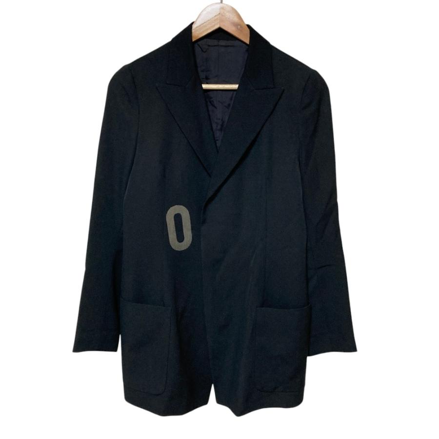 Y's　ワイズ　テーラードジャケット　黒　ブラック　ウール　日本製 美品 Y's Yohji Yamamoto ワイズ ヨウジヤマモト 0プリント ロング
