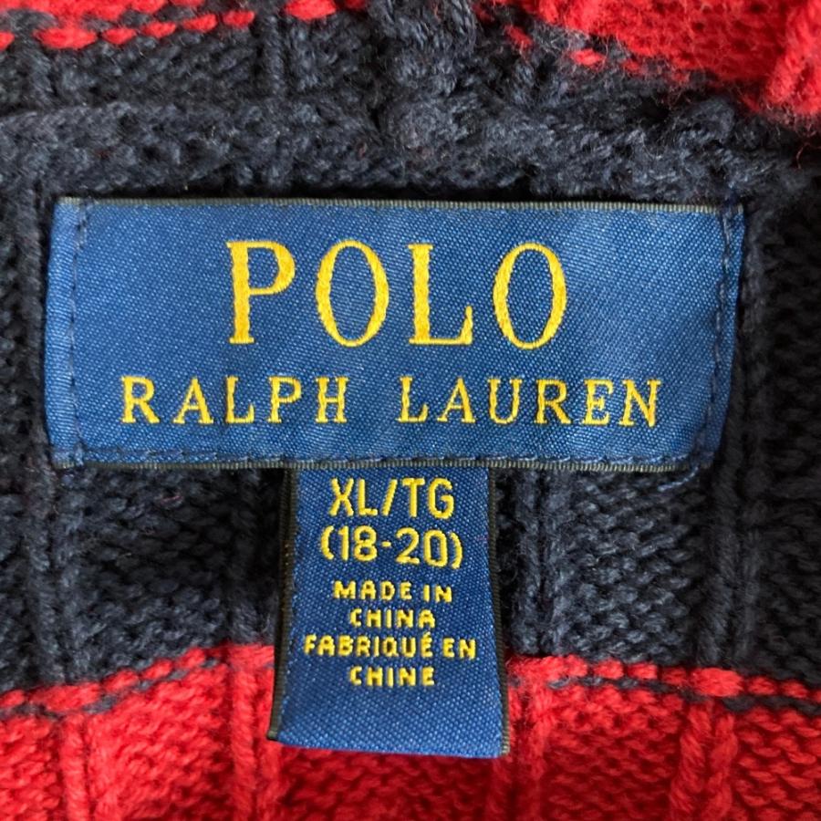 POLO RALPH LAUREN（ポロ・ラルフローレン） 美品 ボーダー柄 ケーブル 