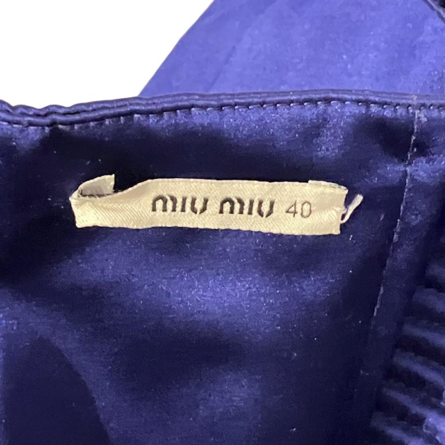 miu miu（ミュウミュウ） 美品 シルクサテン ベアトップ ミニドレス