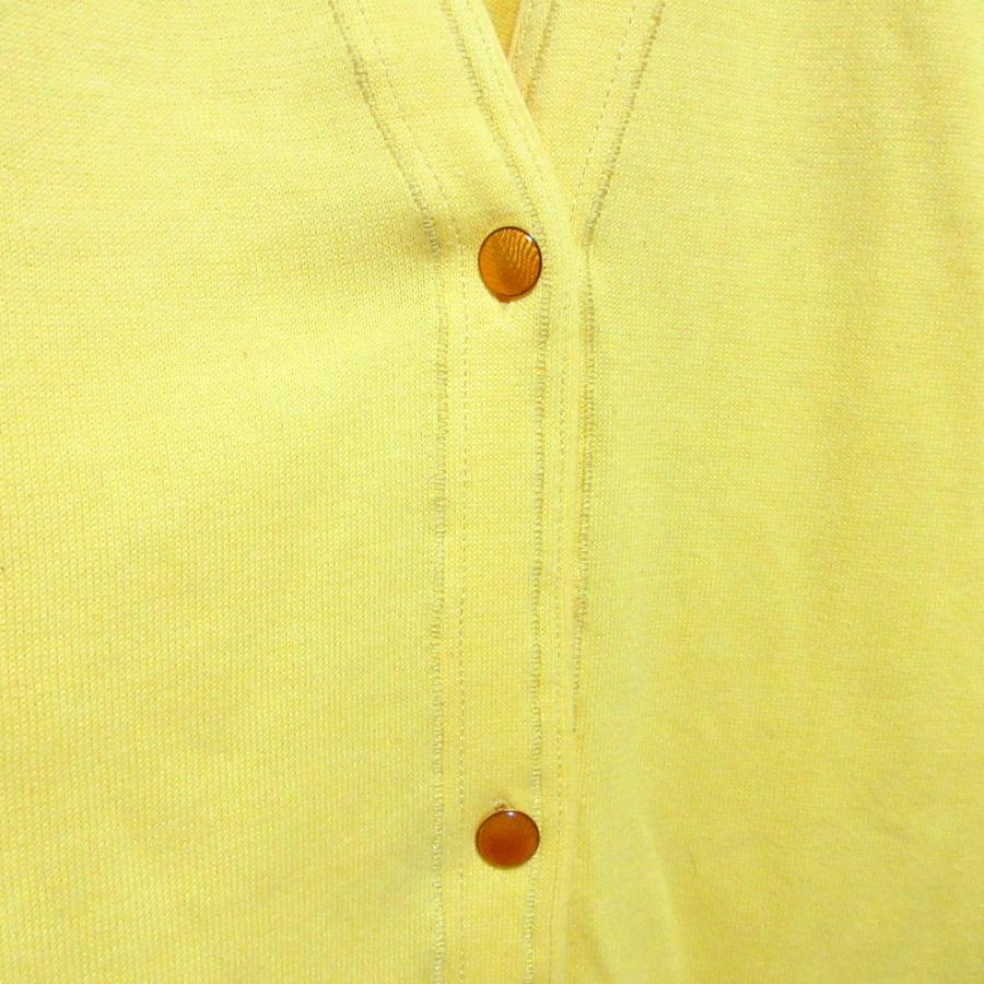 p*読様 Gianni Versace カーディガン イエロー80s GIANNI VERSACE 良品 ジャンニヴェルサーチ ヴィンテージ コットン V