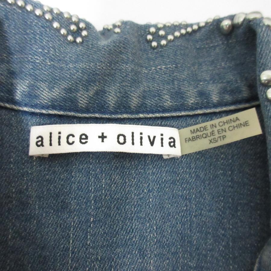 アリスアンドオリビア☆Gジャン デニムジャケット Alice+Olivia（アリス アンド オリビア） アリスオリビア スタッズ装飾
