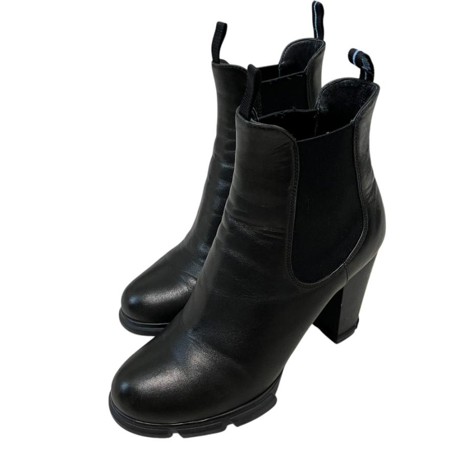 PRADA（プラダ） 良品 サイドゴア レザー ショートブーツ 36 23cm相当 