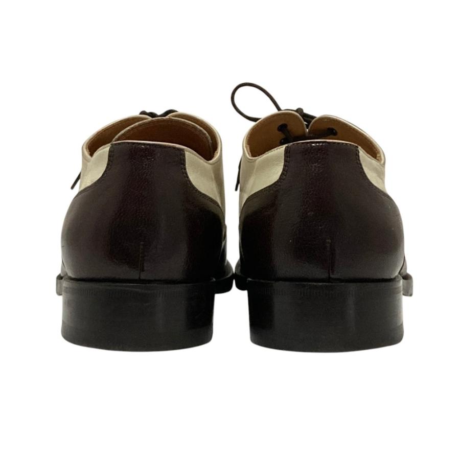 GUCCI グッチ バイカラー ウイングチップ レザーシューズ 39.5 E 24.5cm程度 ブラウン ホワイト系 メンズ 古着 中古 USED GUCCI（グッチ） バイカラー ウイングチップ レザーシューズ 39.5 E