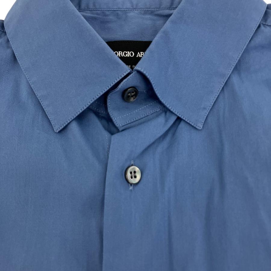 良品 24SS GIORGIO ARMANI ジョルジオアルマーニ ブロード ドレスシャツ 39 ブルー メンズ 古着 中古 USED GIORGIO ARMANI 良品 24SS ジョルジオアルマーニ ブロード ドレス