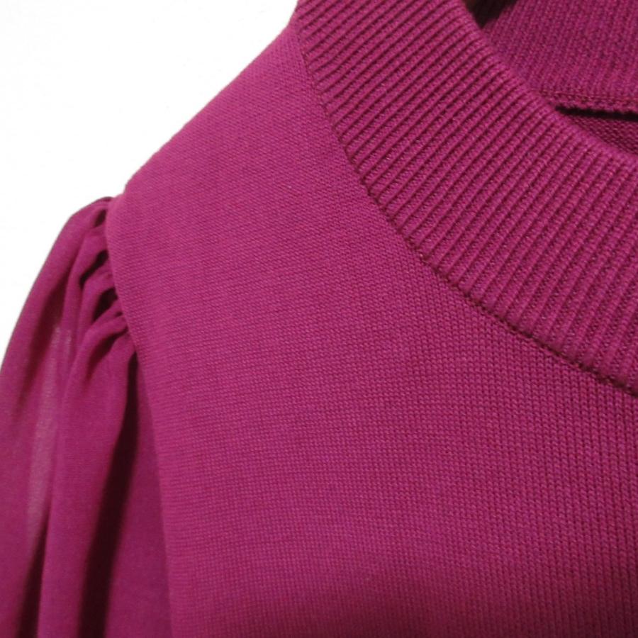 HYKE（ハイク） 美品 23SS HYKE CREWNEC SWEATER WITH SHEER SLEEVE 