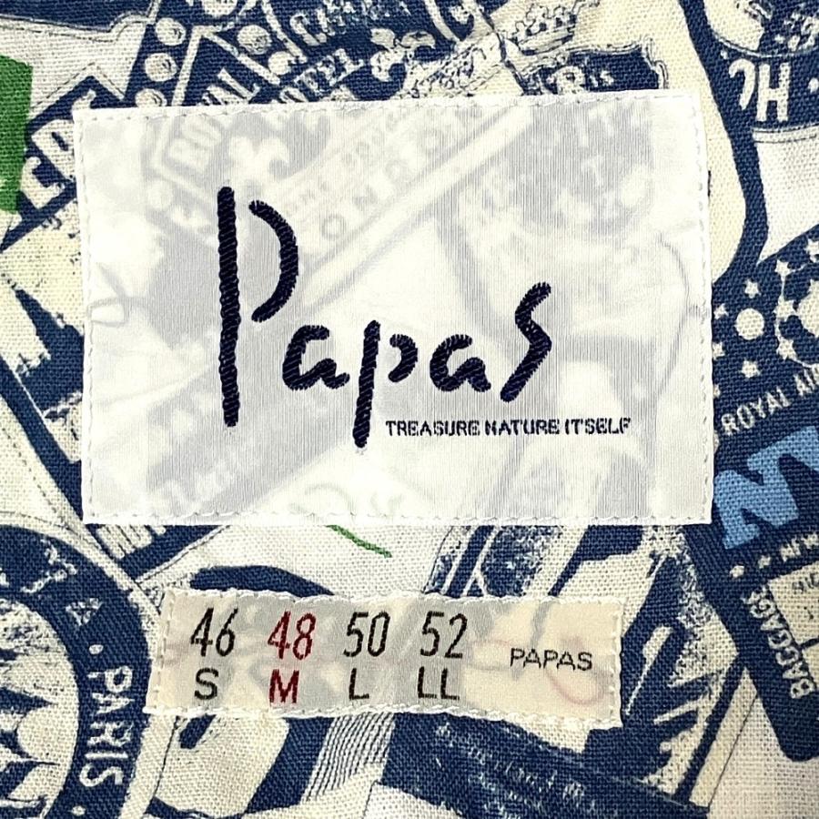 PAPAS（パパス） 美品 リネンコットン マオカラージャケット シャツ