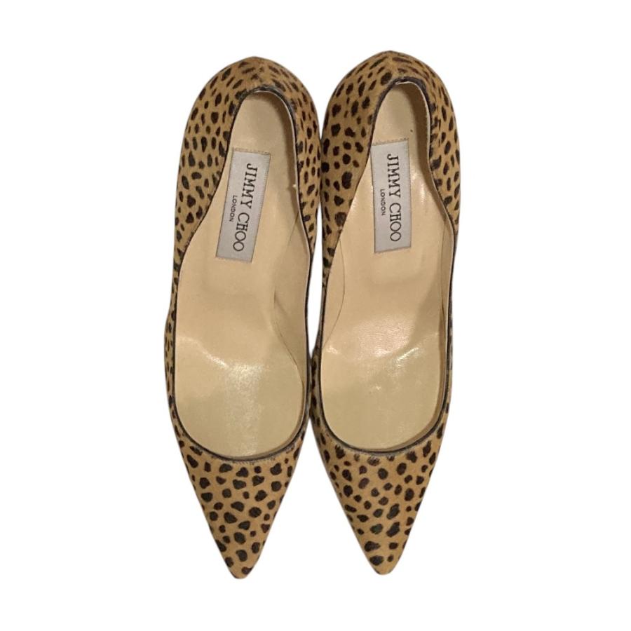 JIMMY CHOO レオパード ハラコ パンプス ポインテッドトゥ JIMMY CHOO（ジミーチュウ） 美品 レオパード柄 ハラコ レザー ポイン