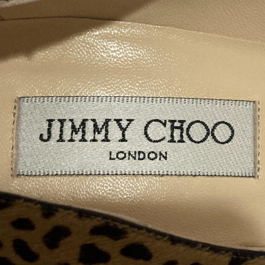 JIMMY CHOO（ジミーチュウ） 美品 レオパード柄 ハラコ レザー ポイン