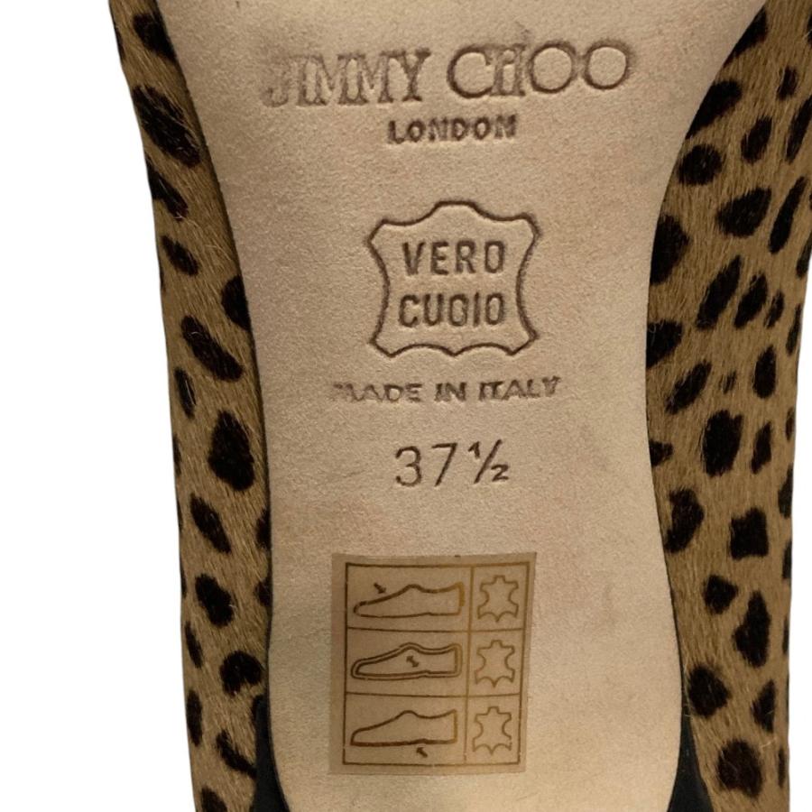 JIMMY CHOO（ジミーチュウ） 美品 レオパード柄 ハラコ レザー ポイン