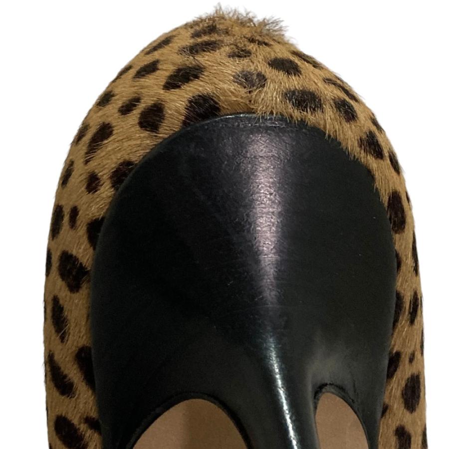 JIMMY CHOO（ジミーチュウ） 美品 レオパード柄 ハラコ レザー ポイン