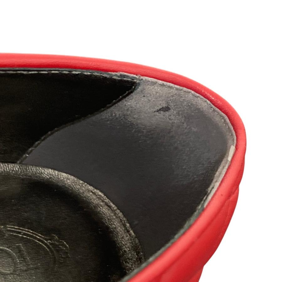 良品 TOD'S トッズ ダブルT キルティングレザー ローファー シューズ