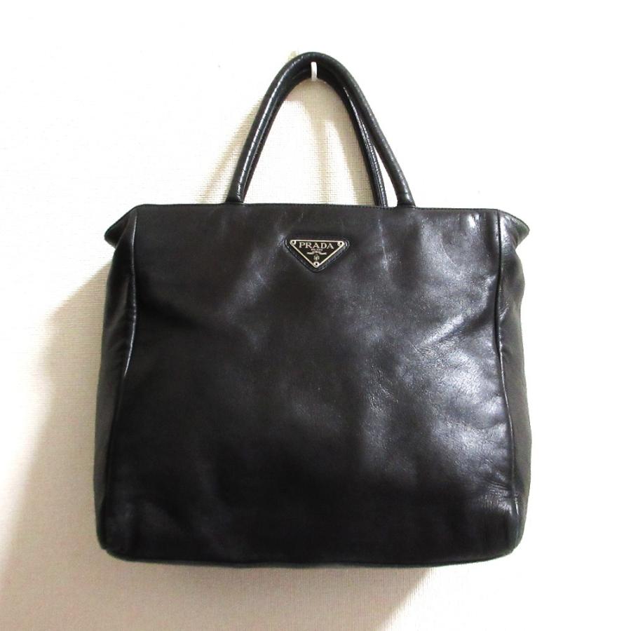 PRADA（プラダ） 良品 ナッパレザー トートバッグ ブラック レディース