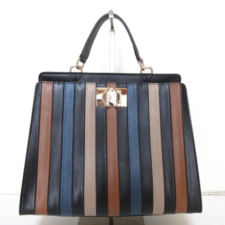 FURLA（フルラ） 美品 1927 レザーパッチワーク 2WAY ショルダーバッグ 