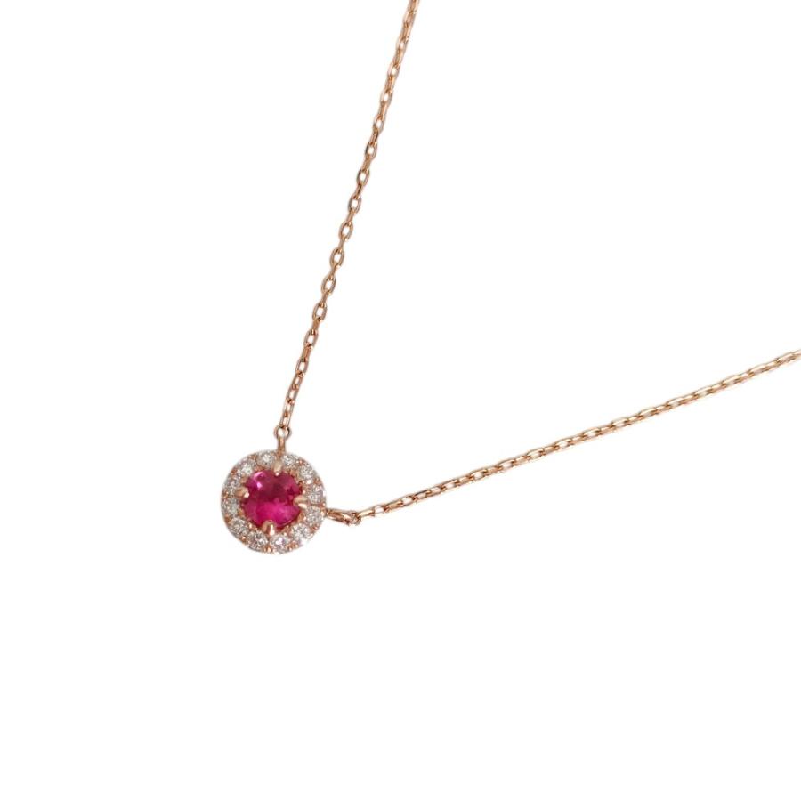 スタージュエリー ルビー ダイヤモンド STAR JEWELRY ネックレス K18YG イエローゴールド /091327 【中古】 STAR JEWELRY（スタージュエリー） 美品 STAR JEWELR HALO K18PG