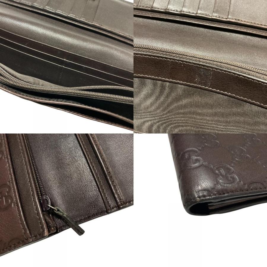 GUCCI（グッチ） 良品 GUCC GGシマ レザー 二つ折り長財布 ロング