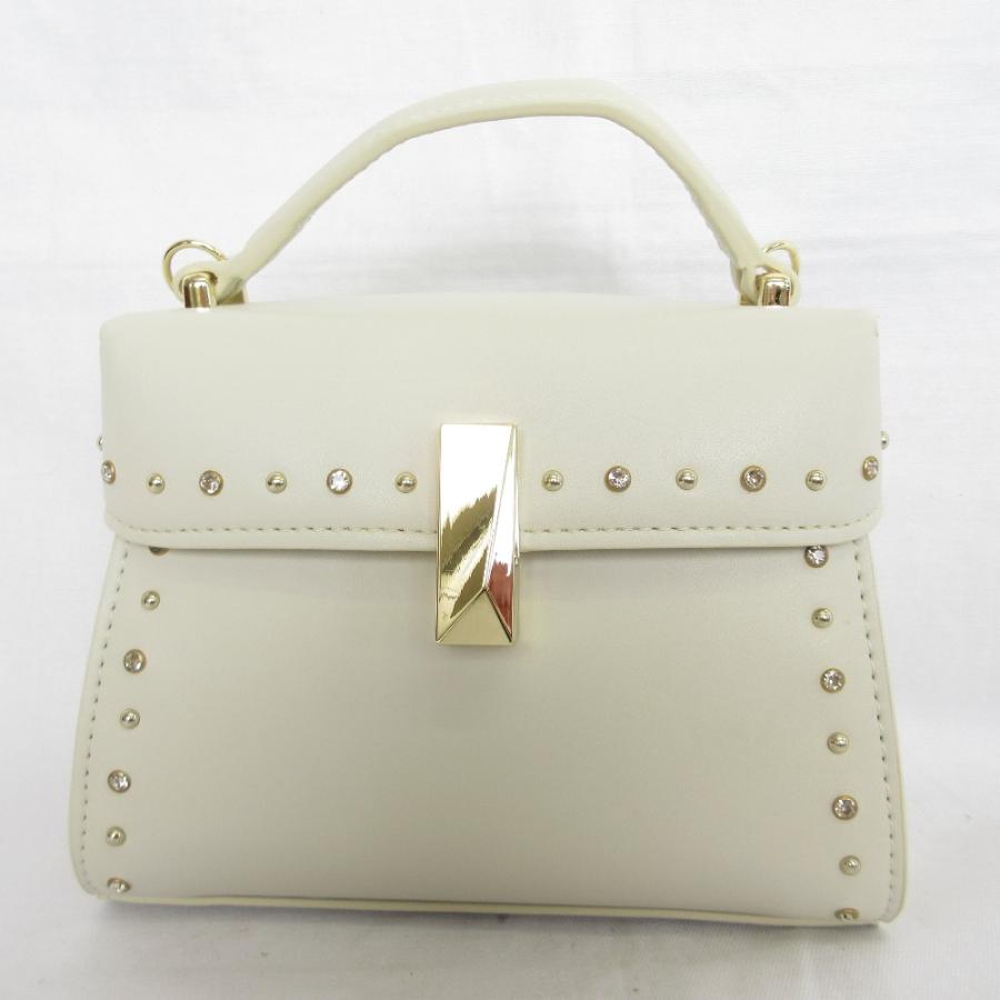 美品 24SS CELFORD セルフォード EC限定 リュタン ビジュースタッズポシェット ショルダーバッグ CWGB242523 Fサイズ アイボリー レディース 古着 中古 USED CELFORD（セルフォード） 美品 24SS CELFORD EC限定 リュタン ビジュー