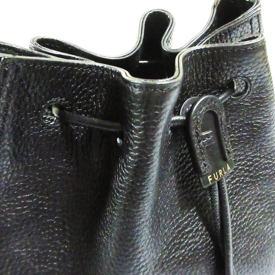 FURLA（フルラ） 美品 アテナ レザー 巾着 ドローストリングバッグ