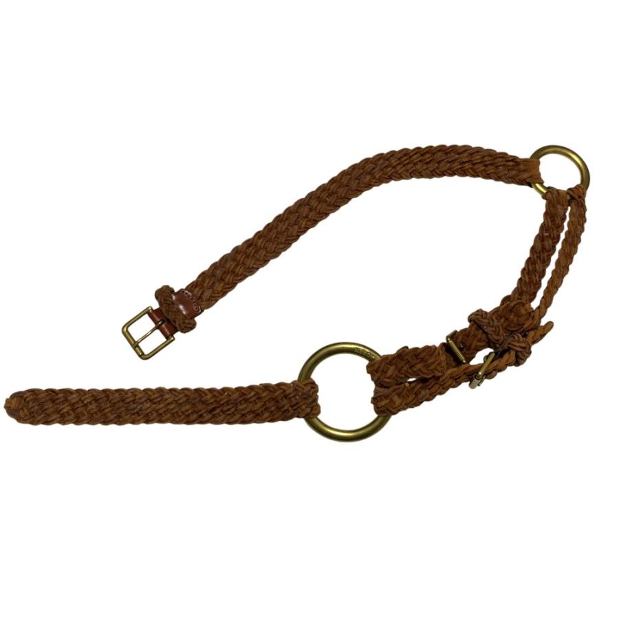 ラルフローレン レザー編み込みベルト 32サイズ 良品 RALPH LAUREN ラルフローレン レザー 編み込み リング ベルト