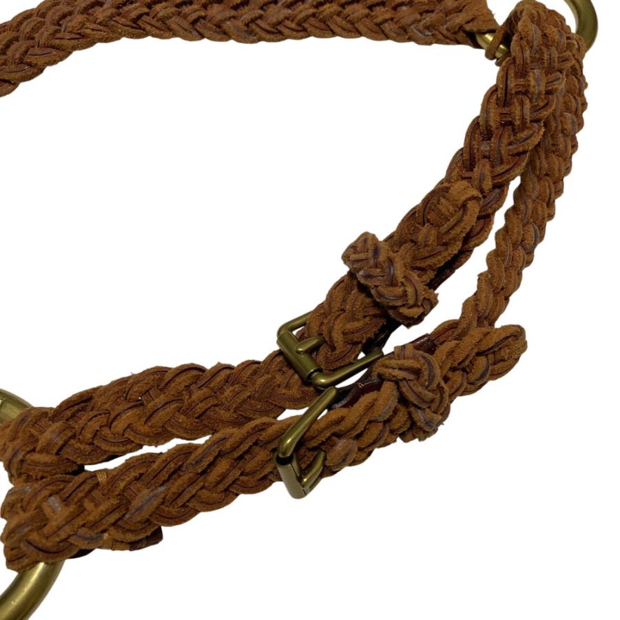 良品 RALPH LAUREN ラルフローレン レザー 編み込み リング ベルト