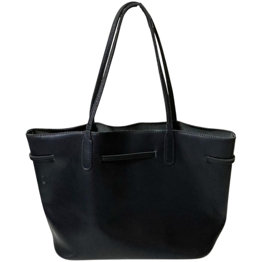 repetto レペット ポーチ付き レザートートバッグ ブラック レディース 古着 中古_1