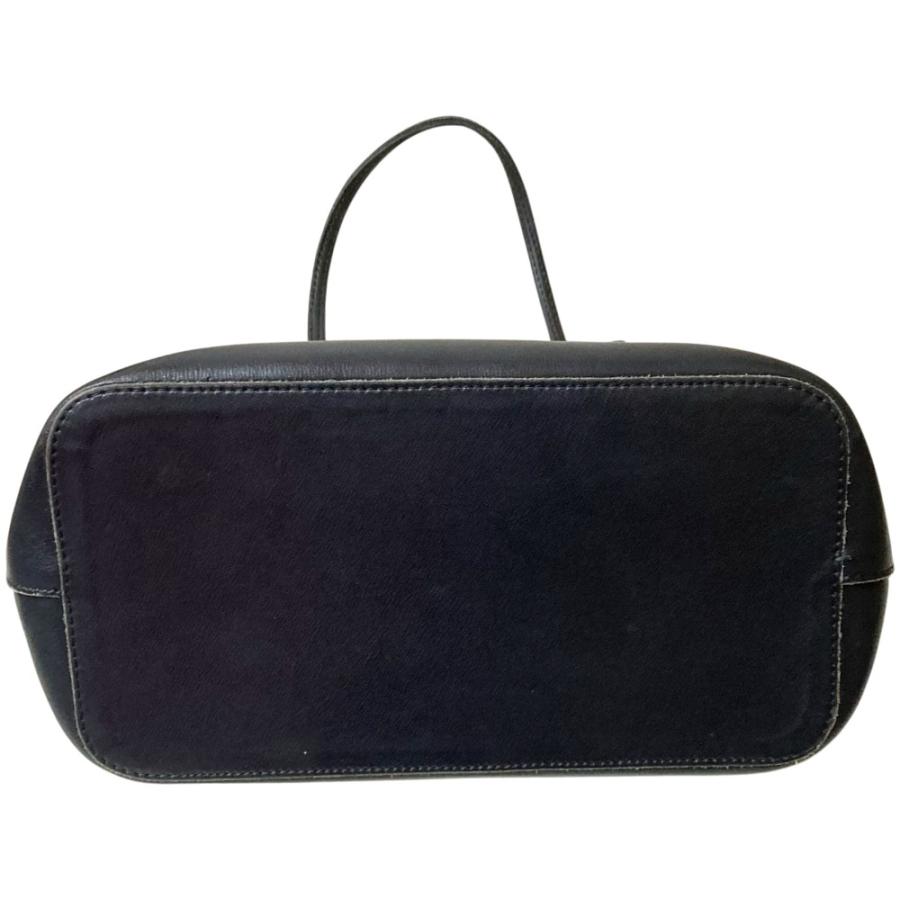 repetto レペット ポーチ付き レザートートバッグ ブラック レディース 古着 中古_2