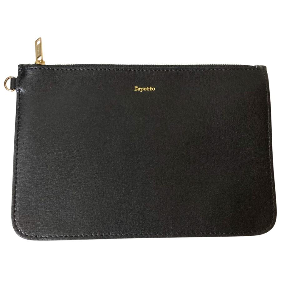 repetto レペット ポーチ付き レザートートバッグ ブラック レディース 古着 中古_5