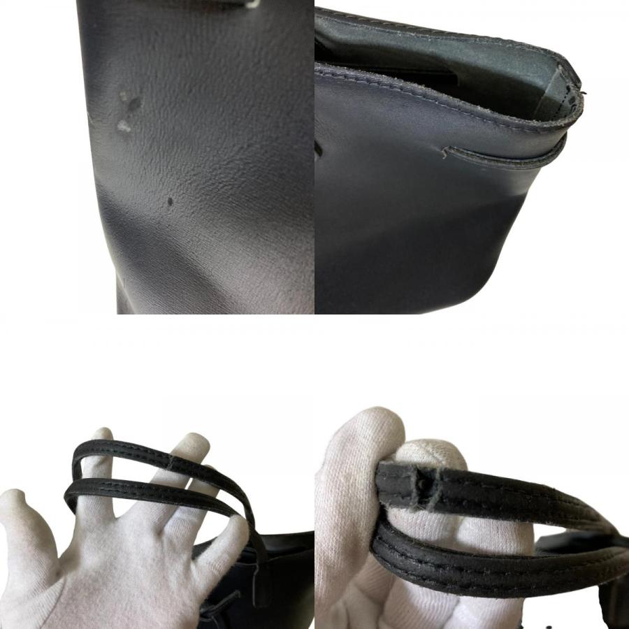 repetto レペット ポーチ付き レザートートバッグ ブラック レディース 古着 中古_8