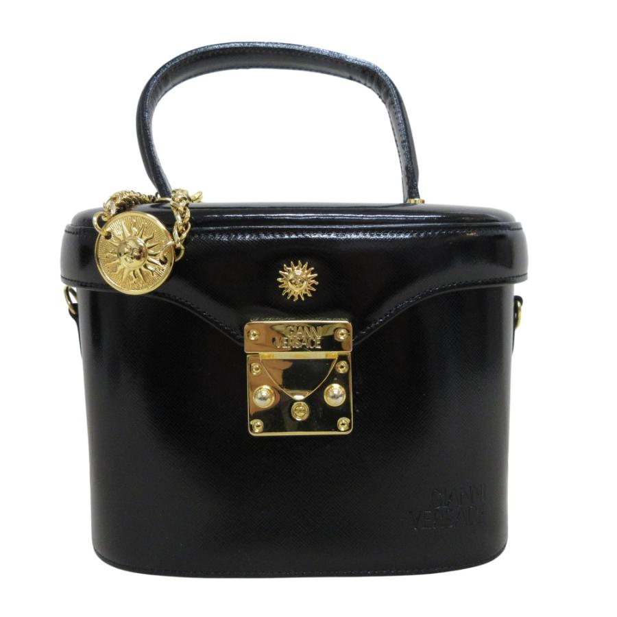 GIANNI VERSACE 美品 ジャンニヴェルサーチ レザー バニティバッグ
