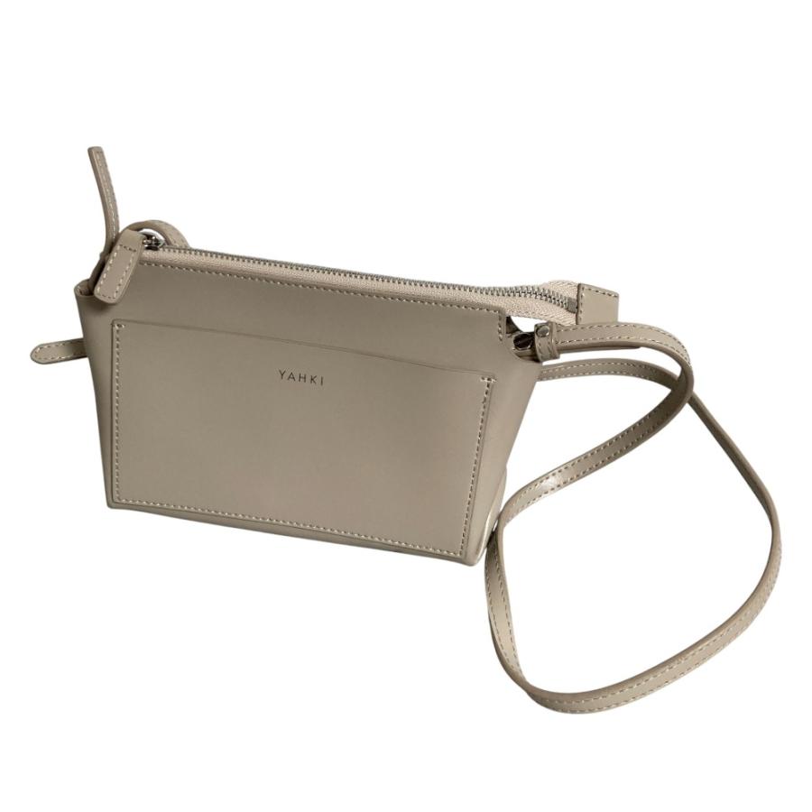 YAHKI（ヤーキ） 新品同様 レザー ショルダーバッグ グレージュ 