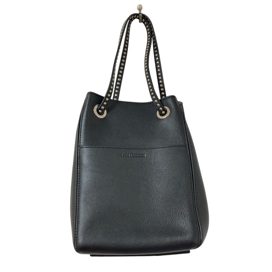 J&M DAVIDSON シボ革 A4収納可能 トートバッグ ハンドバッグ 黒 J&M Davidson（J＆Mデヴィッドソン） 美品 ジェイアンドエムデヴィッド