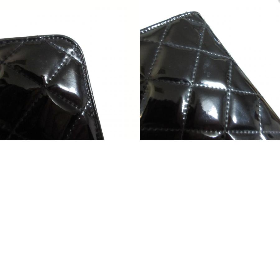 良品 CHANEL シャネル ブリリアント パテント マトラッセ チェーンウォレット バッグ A48692 ブラック レディース 古着 中古 USED CHANEL（シャネル） 良品 ブリリアント パテント マトラッセ チェーン