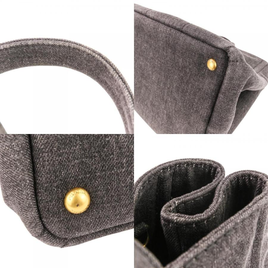 美品 PRADA カナパ Lサイズ トートバッグ デニム ブラック系 PRADA（プラダ） 美品 カナパ デニム 2way トートバッグ 1BG439