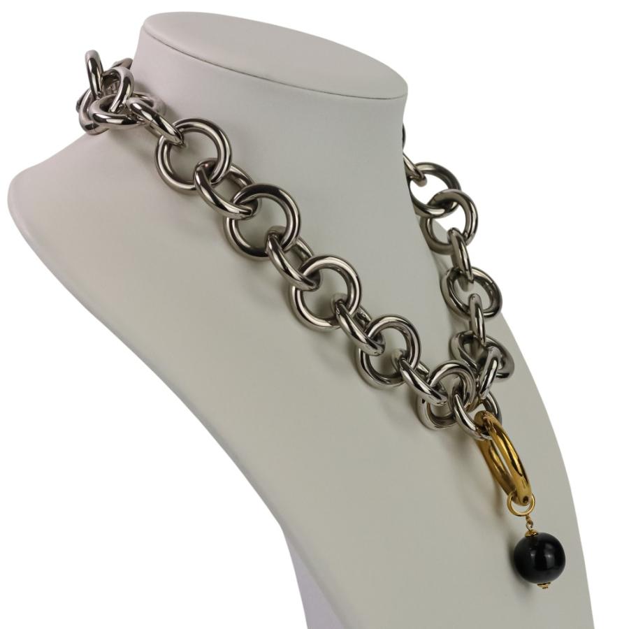 美品 JIL SANDER ジルサンダー Chunky Spherical Charm Choker チャンキーチェーン チョーカー ネックレス シルバーカラー レディース 古着 中古_1