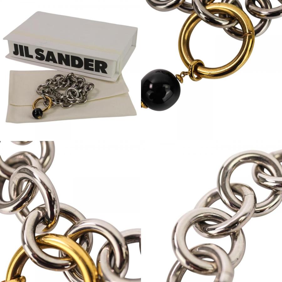 美品 JIL SANDER ジルサンダー Chunky Spherical Charm Choker チャンキーチェーン チョーカー ネックレス シルバーカラー レディース 古着 中古_9