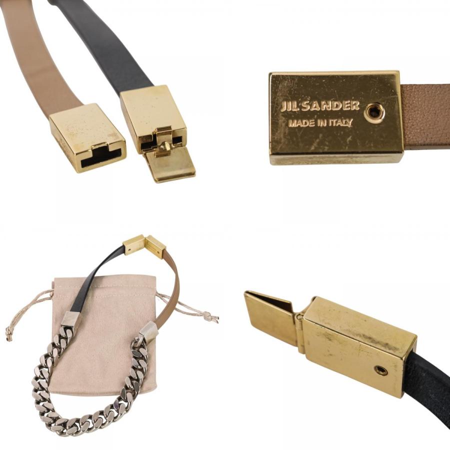 JIL SANDER（ジルサンダー） 良品 チェーン レザーコンビ チョーカー