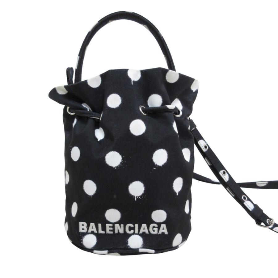 BALENCIAGA バレンシアガコットンボディバッグ BALENCIAGA（バレンシアガ） 美品 DRAWSTRING XS ドット ショルダー
