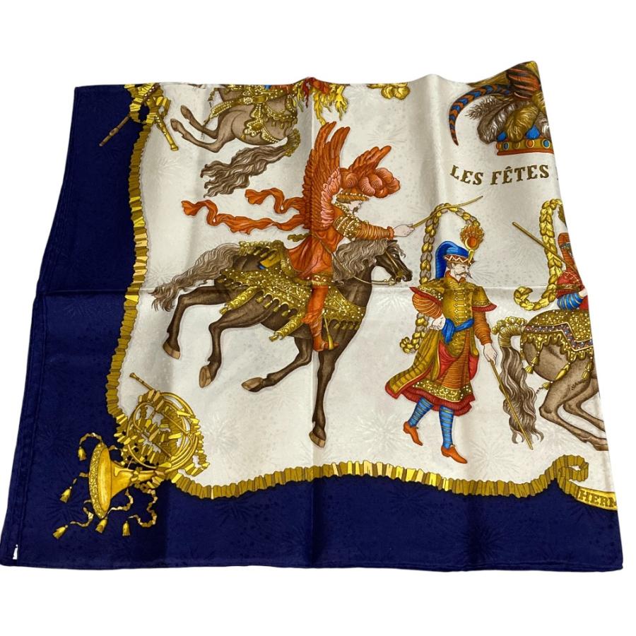 HERMES（エルメス） 新品同様 カレ 90 LES FETES DU ROI SOLEIL 太陽王