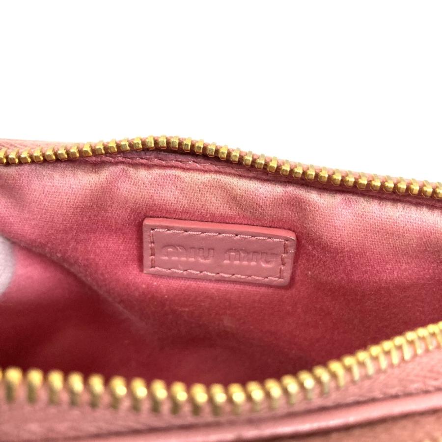 【新品未使用】MIUMIUナッパレザー  ミニショルダーバッグ　ピンク miu miu（ミュウミュウ） ナッパレザー アクセサリーポーチ バッグ