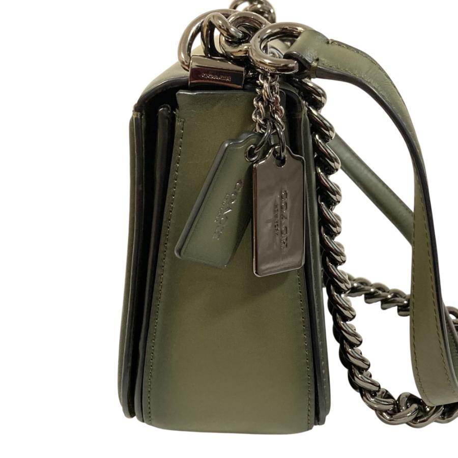 美品 COACH コーチ チェーンショルダー スワッガー25 ショルダーバッグ カーキ レディース 古着 中古 USED COACH（コーチ） 美品 チェーンショルダー スワッガー25 ショルダー