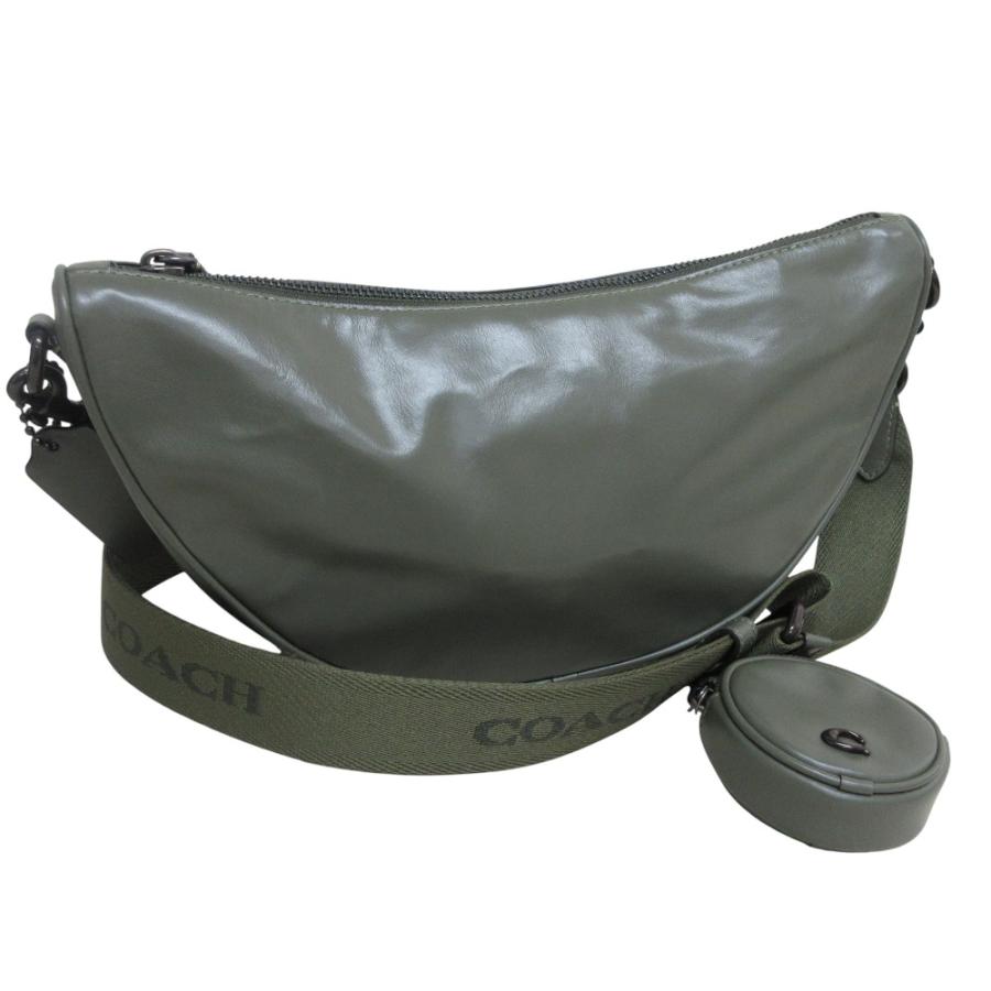 新品同様 COACH コーチ HALL SOFT SLING ケース付 セミショルダーバッグ CY754 カーキグリーン メンズ レディース 古着 中古 USED COACH（コーチ） 新品同様 HALL SOFT SLING コインケース付