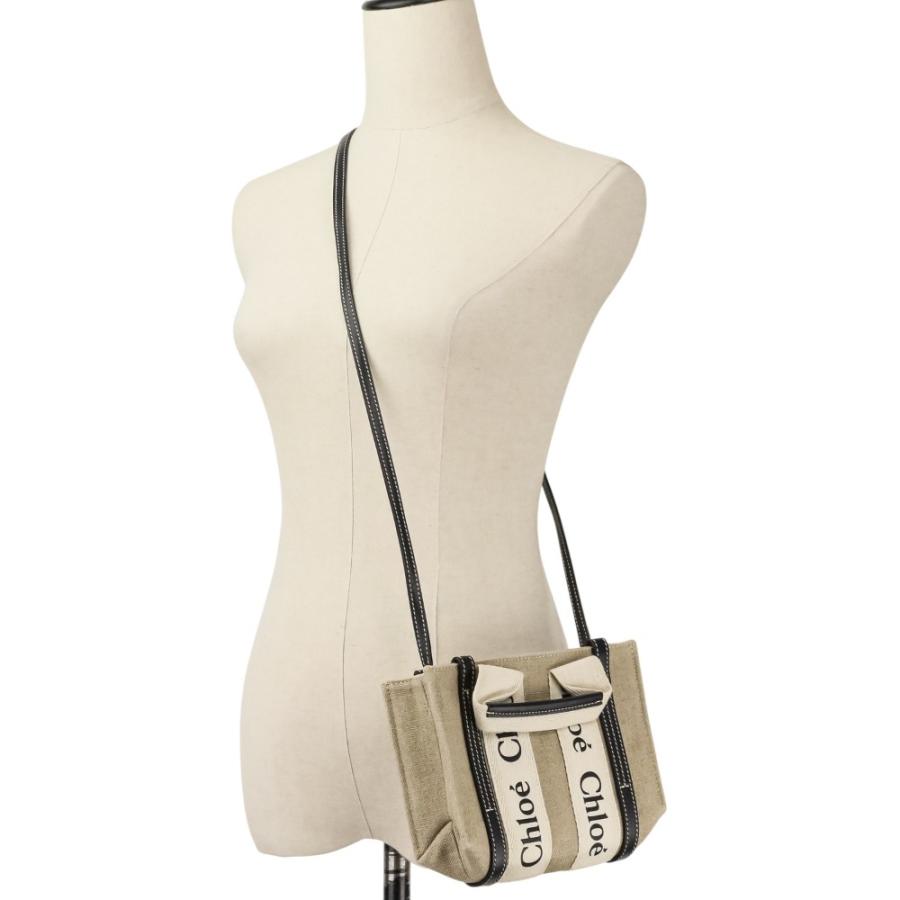 Chloe（クロエ） 美品 ウッディミニトートバッグ ベージュ ブラック 