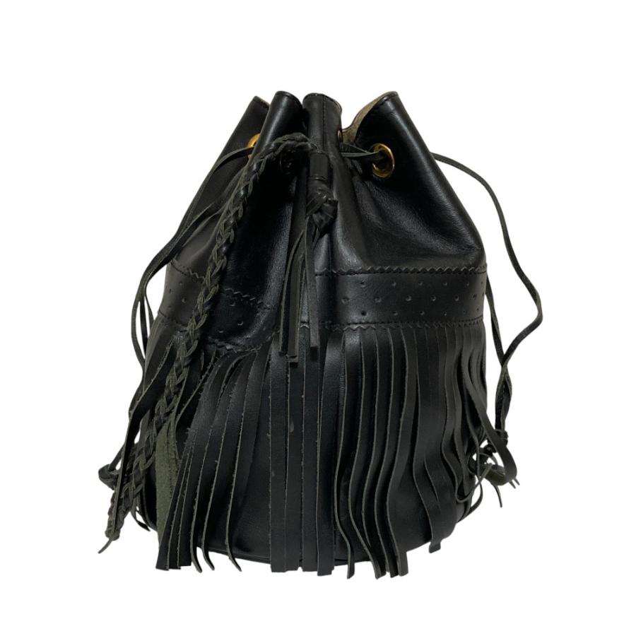美品 J&M Davidson カーニバル 巾着 フリンジ 黒 ゴールド金具 J&M Davidson（J＆Mデヴィッドソン） 良品 ジェイ&エム デヴィッドソン