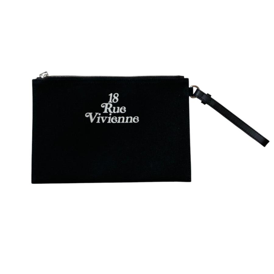 KENZO（ケンゾー） 美品 ロゴプリント クラッチバッグ ブラック メンズ