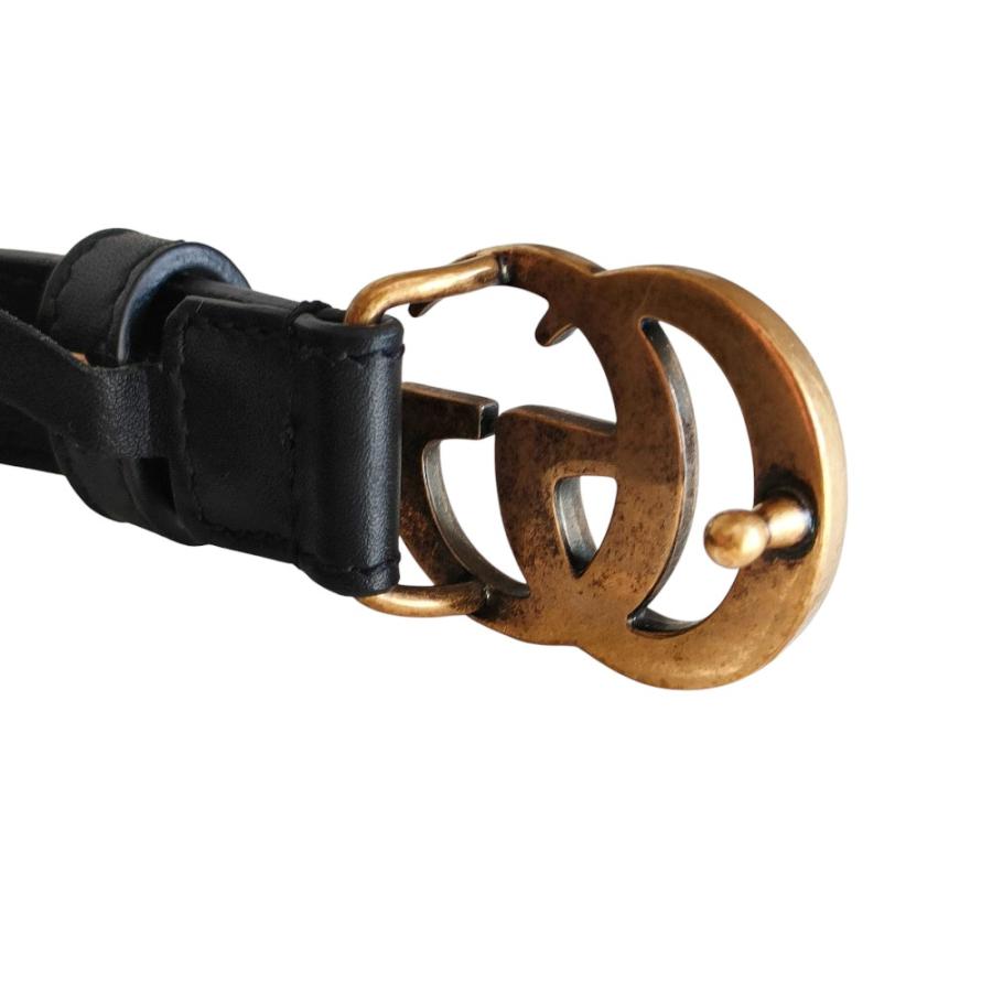 GUCCI（グッチ） 美品 GGマーモント レザー ナローベルト 409417 70 