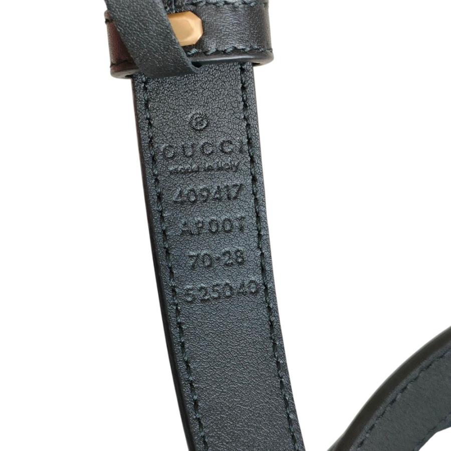 美品 GUCCI グッチ GGマーモント レザー ナローベルト 409417 70・28 ブラック レディース 古着 中古 USED GUCCI（グッチ） 美品 GGマーモント レザー ナローベルト 409417 70