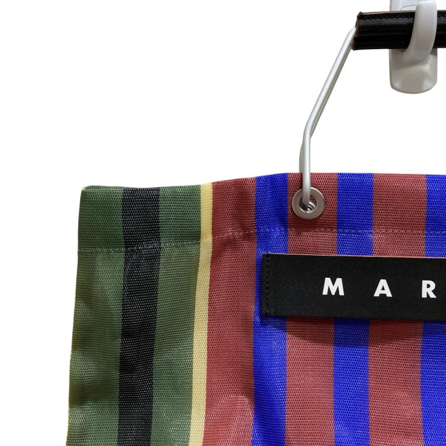 MARNI（マルニ） 美品 フラワーカフェ ストライプ メッシュトート