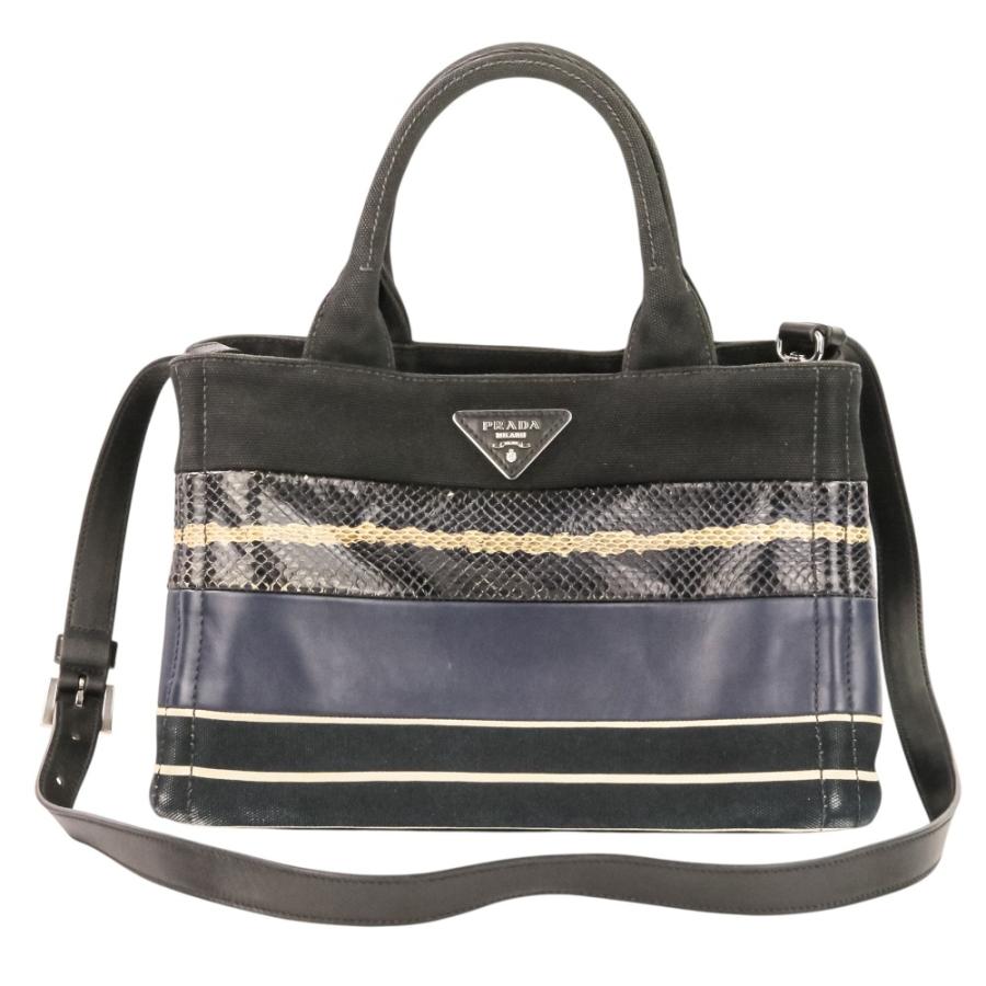 PRADA（プラダ） 良品 パッチワーク カナパ ミニ 2WAY ハンドバッグ