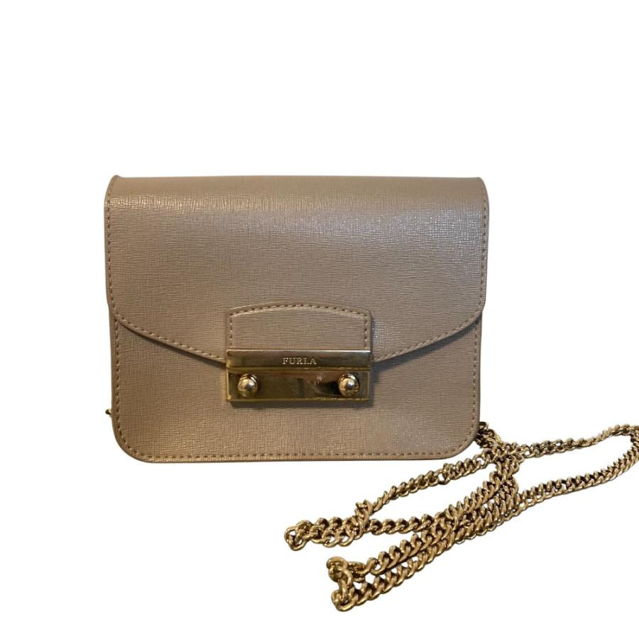 FURLA（フルラ） 良品 メトロポリス チェーンショルダーバッグ グレー 