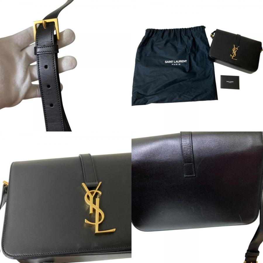 良品 SAINT LAURENT PARIS サンローランパリ ユニベルシテ カサンドラ ショルダーバッグ 357403 ブラック  レディース 古着 中古 USED 良品 SAINT LAURENT PARIS サンローランパリ ユニベルシテ カサンドラ